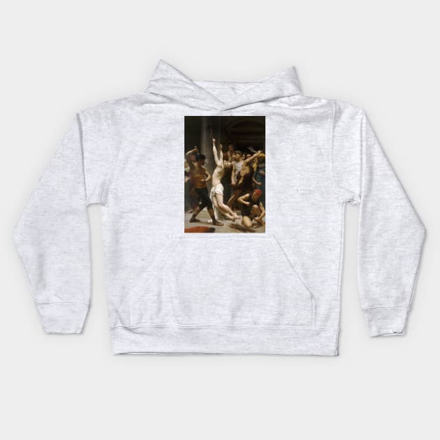 The Flagellation of Our Lord Jesus Christ by William-Adolphe Bouguereau Kids Hoodie by Classic Art Stall